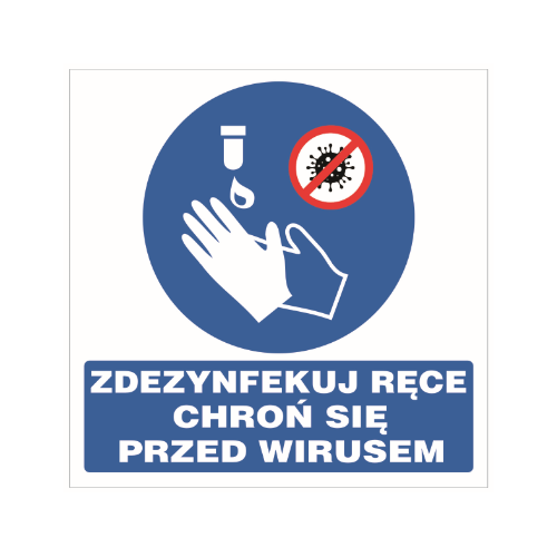 Koronawirus - Zdezynfekuj ręce, chroń się przed wirusem  - naklejka